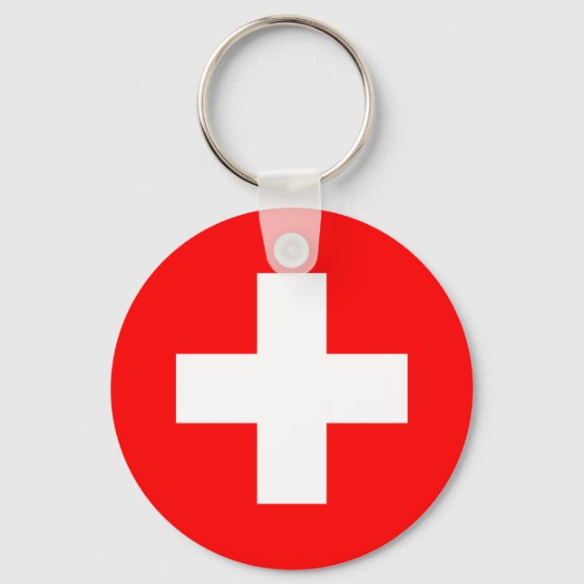 Flag of Switzerland Key Ring (Front)