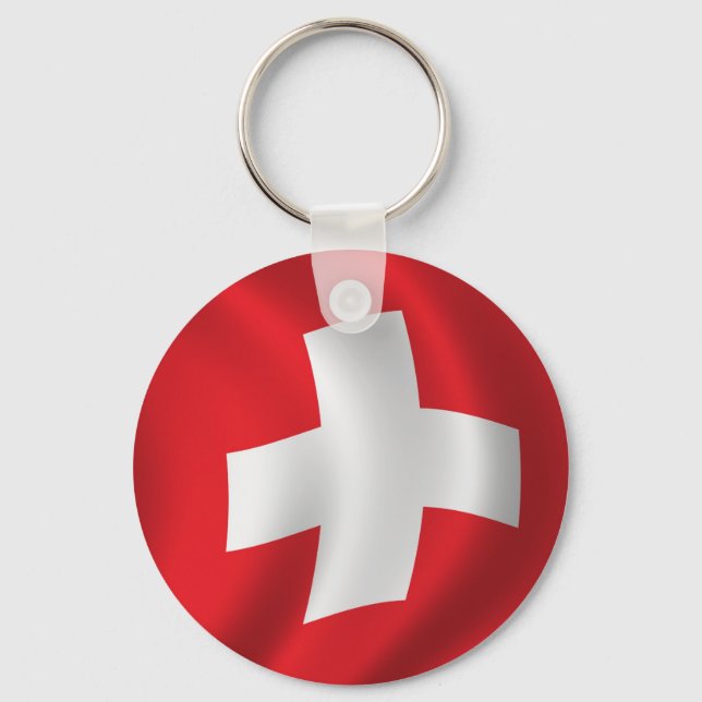 Flag of Switzerland Key Ring (Front)