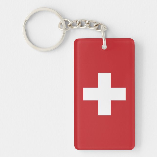 Flag of Switzerland Key Ring (Front)