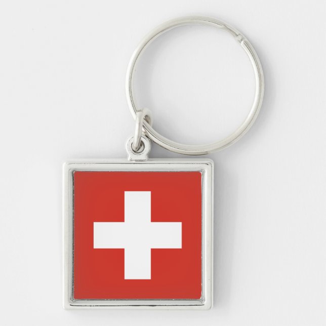 Flag of Switzerland Key Ring (Front)