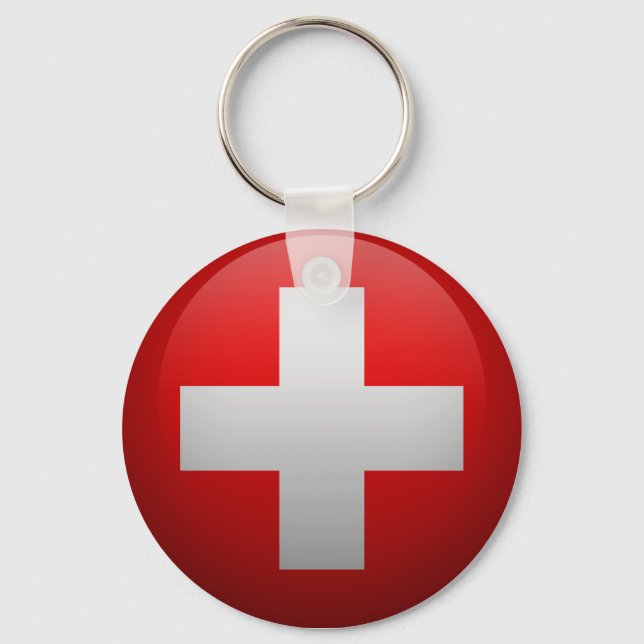 Flag of Switzerland Key Ring (Front)