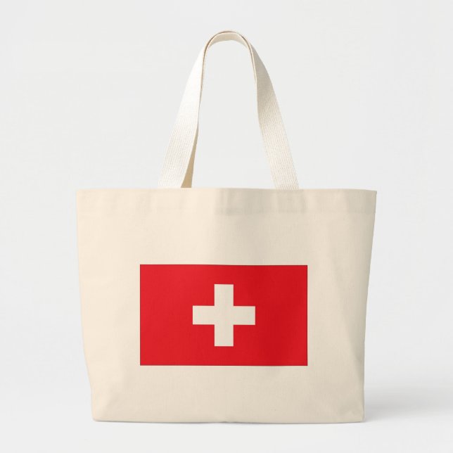Flag of Switzerland Large Tote Bag (Front)