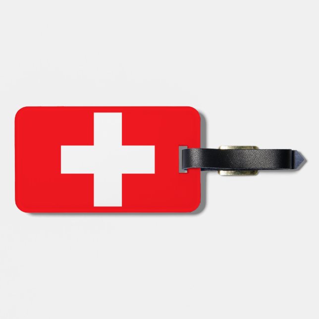 Flag of Switzerland Luggage Tag (Back Horizontal)