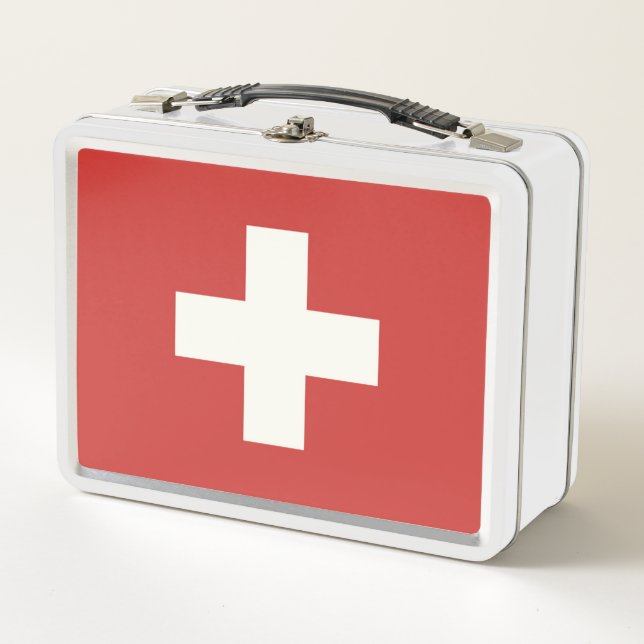 Flag of Switzerland Metal Lunch Box (Front)
