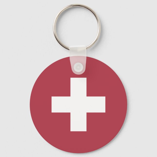 Flag of Switzerland modified - Switzerland - Suiss Key Ring (Front)
