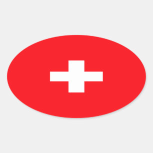 Flag of Switzerland Oval Sticker