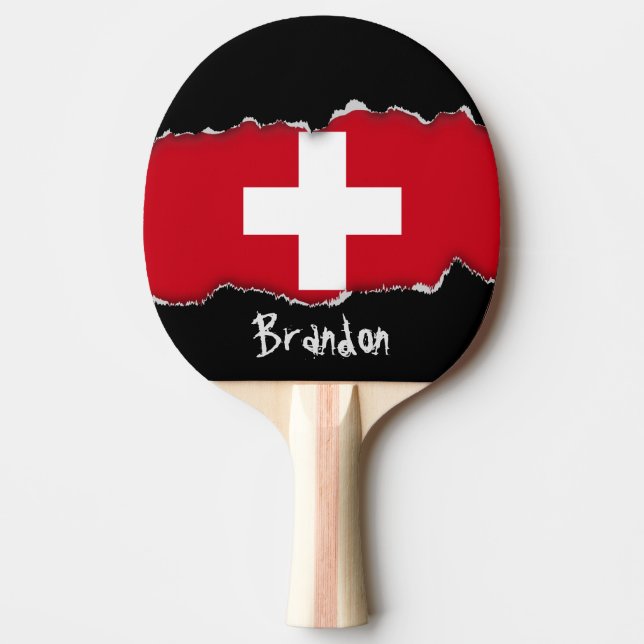 Flag of Switzerland Ping Pong Paddle (Front)