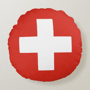 Flag of Switzerland Round Cushion