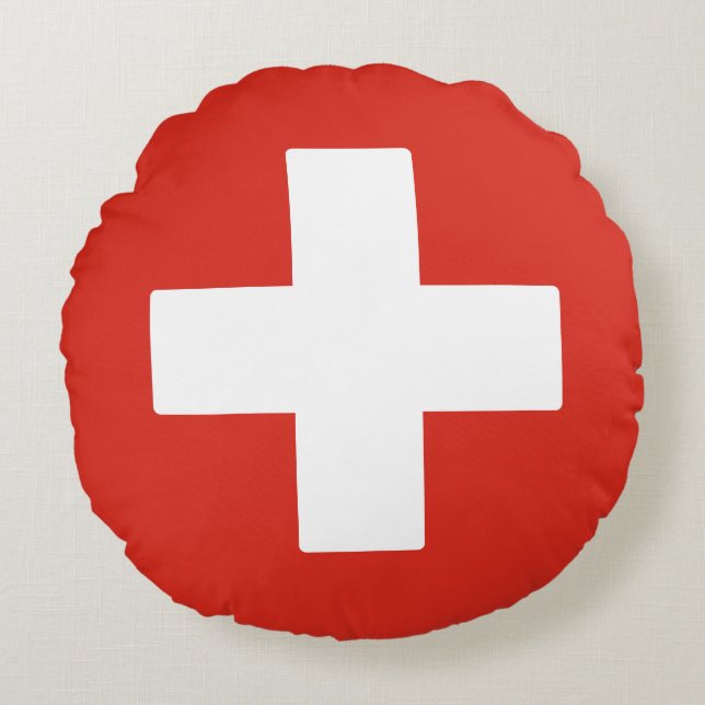 Flag of Switzerland Round Cushion (Front)