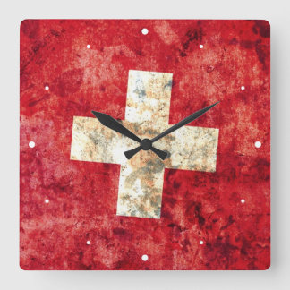 Flag of Switzerland Square Wall Clock