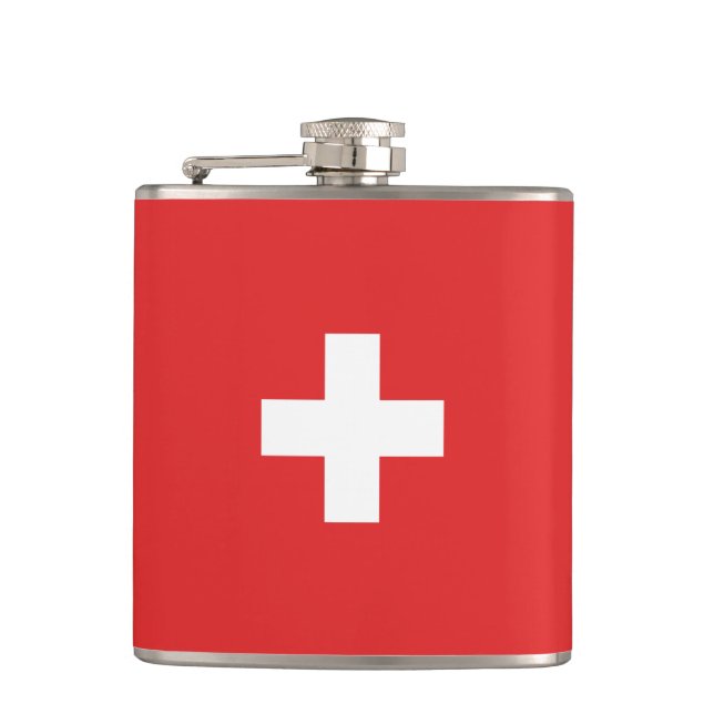 Flag of Switzerland - Switzerland - Suisse - Svizz Hip Flask (Front)