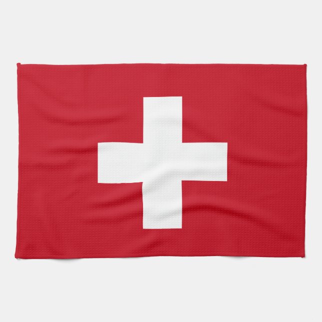 Flag of Switzerland Tea Towel (Horizontal)