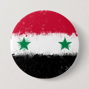 Flag of Syria 7.5 Cm Round Badge