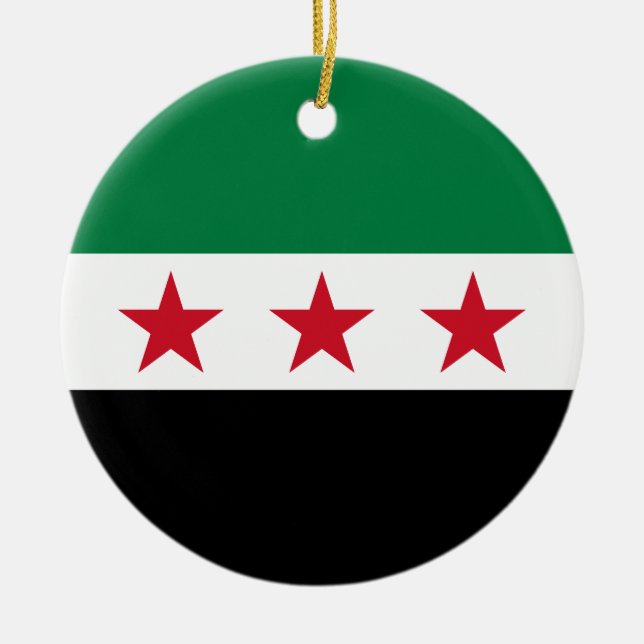 Flag of Syria (December 2024) Ceramic Tree Decoration (Front)