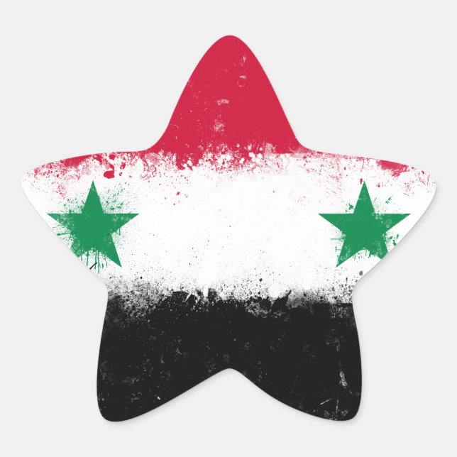Flag of Syria Star Sticker (Front)