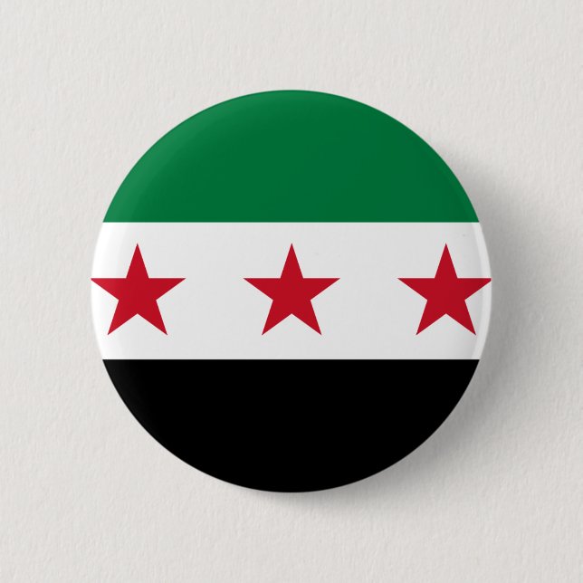 Flag of Syria - Syrian Independence flag 6 Cm Round Badge (Front)