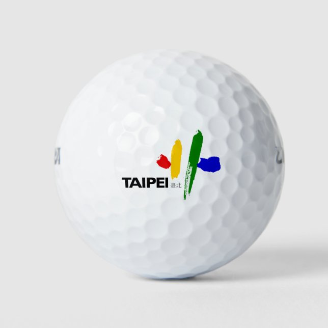 Flag of Taipei City (Taiwan) Golf Balls (Front)