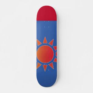 Flag of Taiwan Red Orange Sun Skateboard