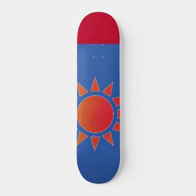 Flag of Taiwan Red Orange Sun Skateboard (Front)
