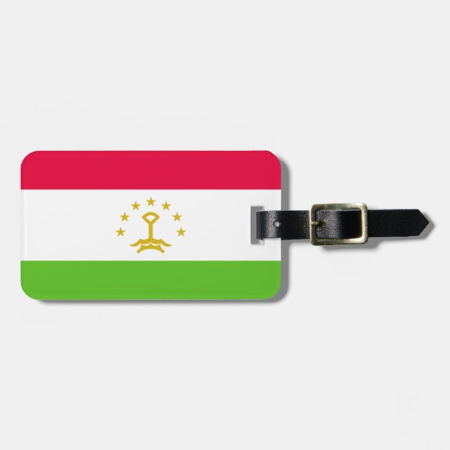 Flag of Tajikistan Easy ID Personal Luggage Tag (Front Horizontal)