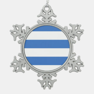 Flag of Tallinn, Estonia Snowflake Pewter Christmas Ornament