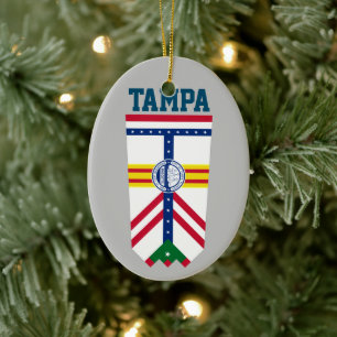Flag of Tampa, Florida Ceramic Tree Decoration