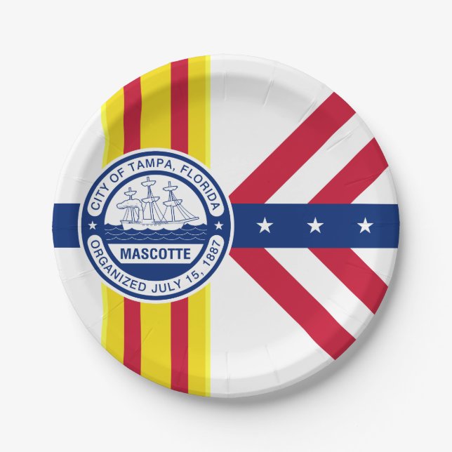 Flag of Tampa, Florida Paper Plates (Front)