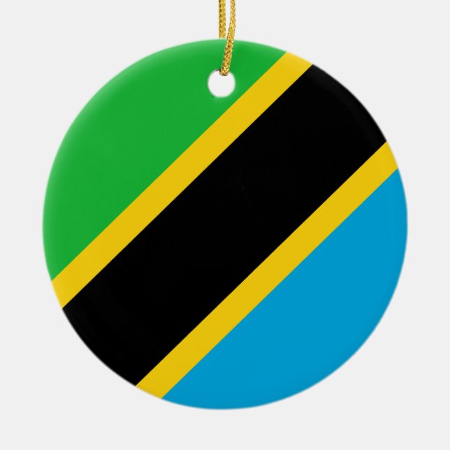 Flag of Tanzania Ceramic Tree Decoration (Front)