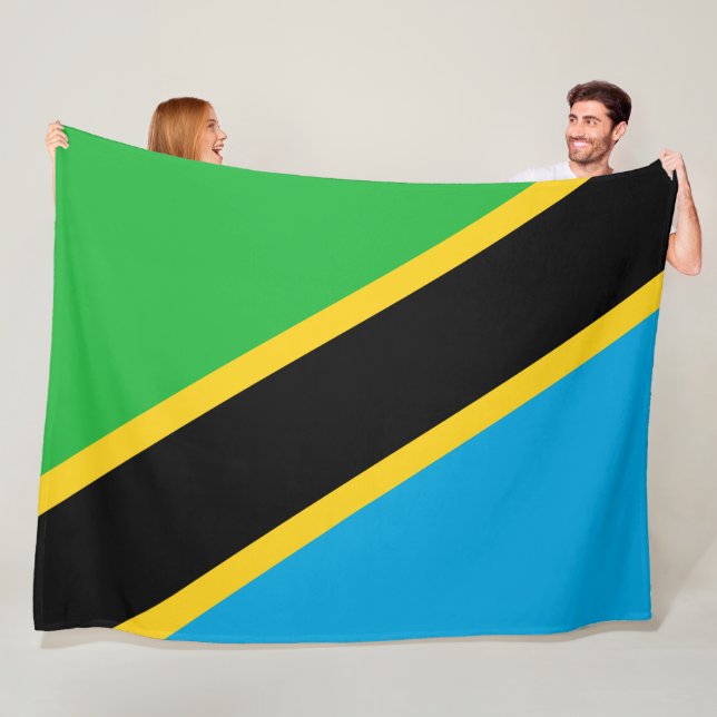 Flag of Tanzania Fleece Blanket (In Situ)