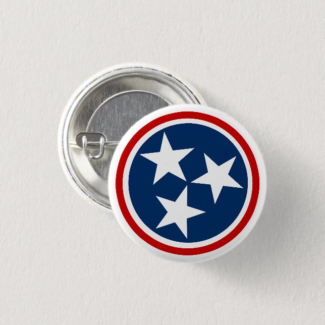 Flag of Tennessee 3 Cm Round Badge (Front & Back)