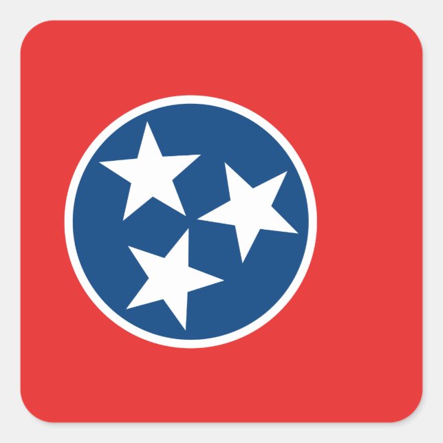 Flag of Tennessee Square Sticker (Front)