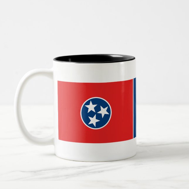 Flag of Tennessee Two-Tone Coffee Mug (Left)