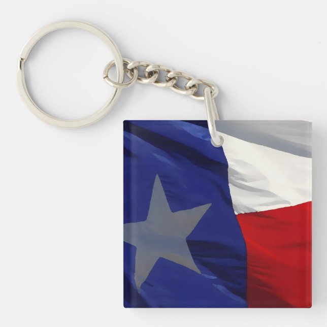 Flag of Texas Pop Art Key Ring (Front)