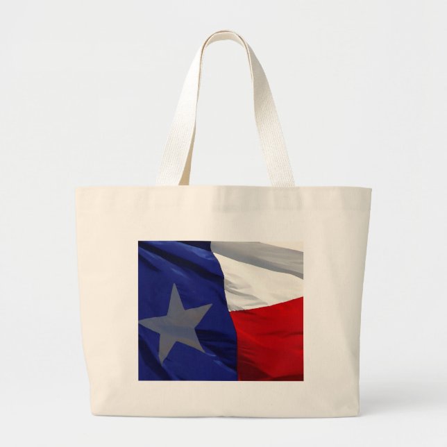 Flag of Texas Pop Art Large Tote Bag (Front)