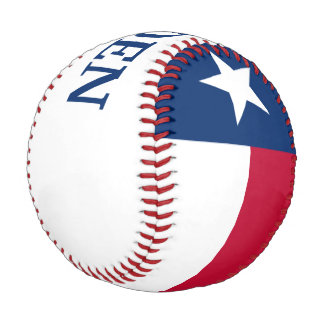 Flag of Texas State with Customisable Name Baseball