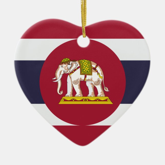 Flag of Thailand - Thai Flag - ธงไตรรงค์ ธงชาติไทย Ceramic Tree Decoration (Front)