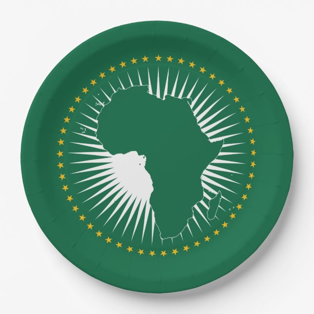 Flag of the African Union (Continent of Africa) Paper Plate (Front)