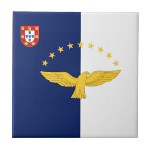Flag of the Azores, Portugal Tile