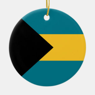 Flag of the Bahamas Ceramic Tree Decoration