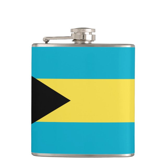 Flag Of The Bahamas Hip Flask (Front)