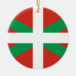 Flag of the Basque Country Ceramic Tree Decoration