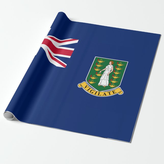 Flag of the British Virgin Islands (BVI) Wrapping Paper (Unrolled)