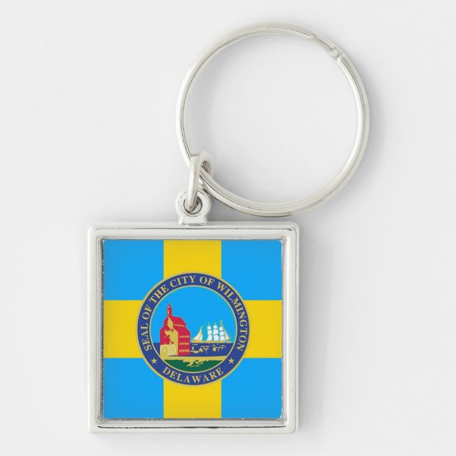 Flag of the City of Wilmington, Delaware Key Ring (Front)