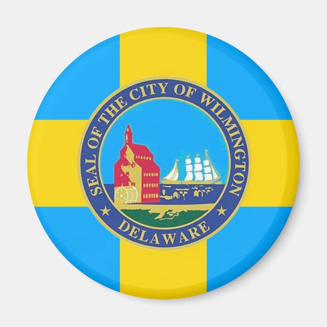 Flag of the City of Wilmington, Delaware Magnet (Front)