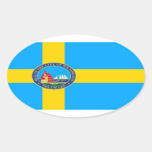 Flag of the City of Wilmington, Delaware Oval Sticker