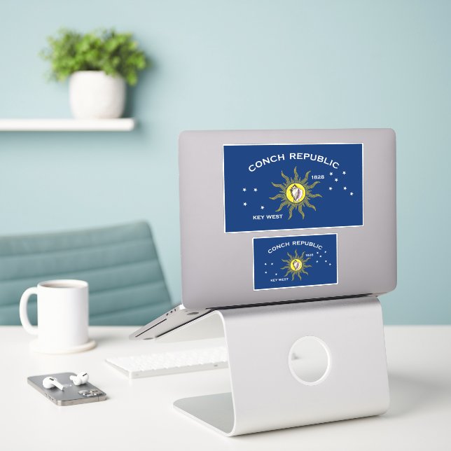 Flag of the Conch Republic, Flag of Key West (Laptop On Desk)