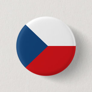 Flag of the Czech Republic 3 Cm Round Badge