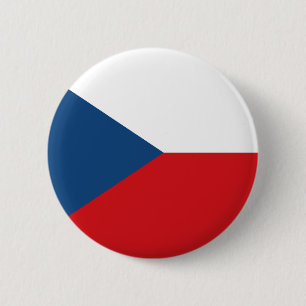 Flag of the Czech Republic 6 Cm Round Badge