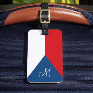 Flag of the Czech Republic Monogrammed Luggage Tag