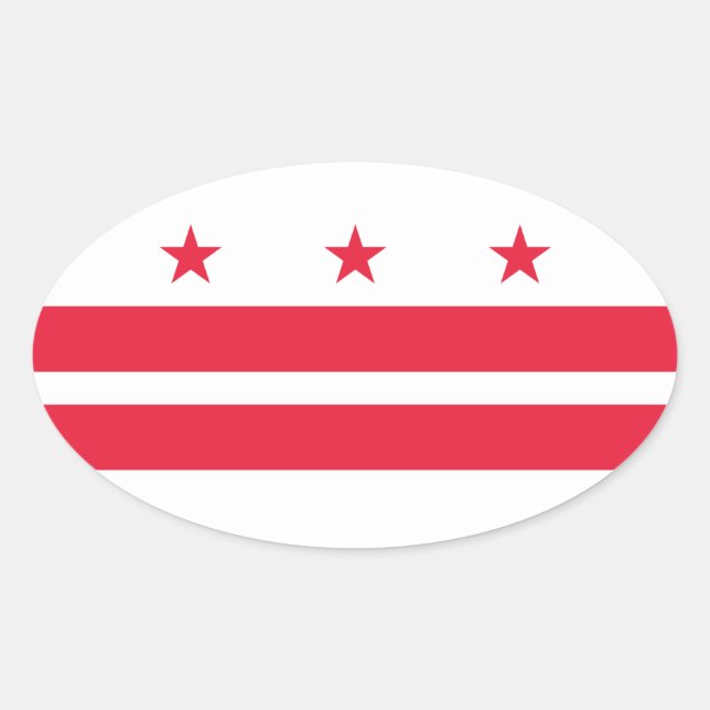 Flag of the District of Columbia (USA) Oval Sticker (Front)